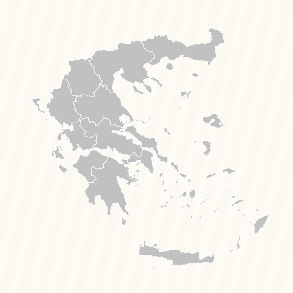 détaillé carte de Grèce avec États et villes vecteur