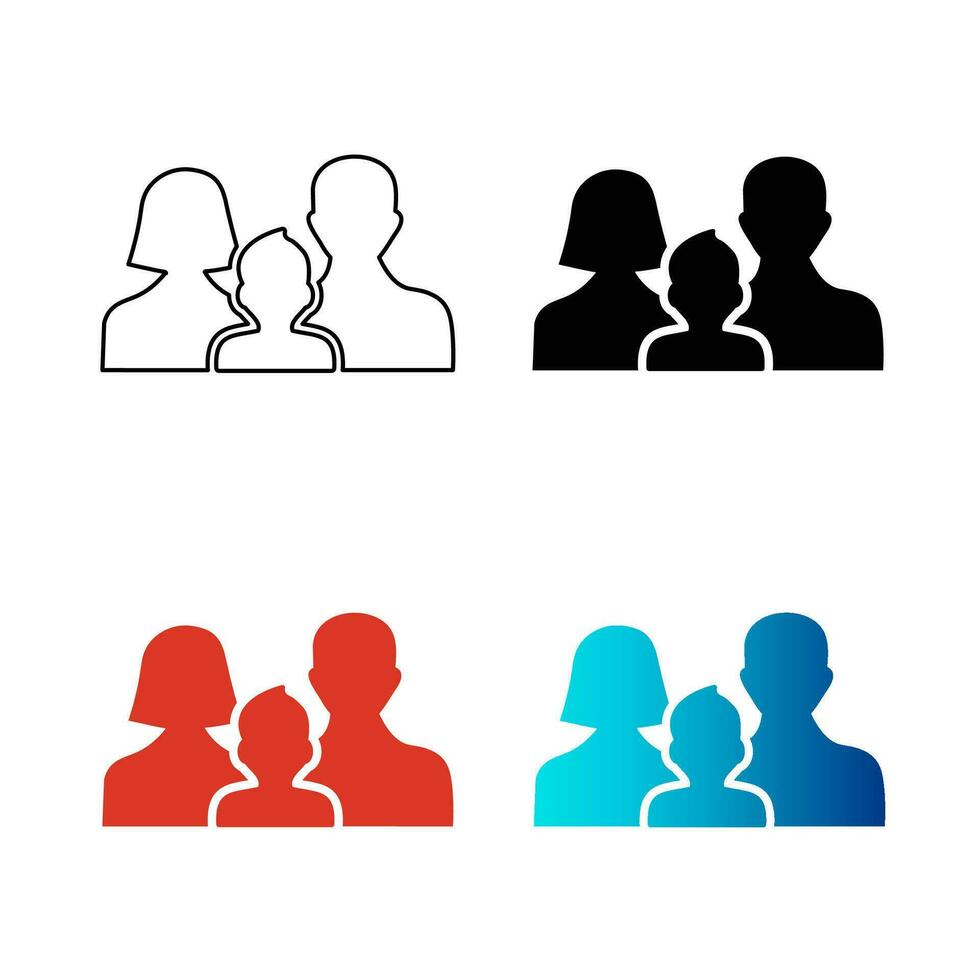 abstrait famille silhouette illustration vecteur