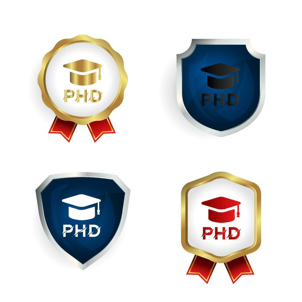 abstrait doctorat badge et étiquette collection vecteur