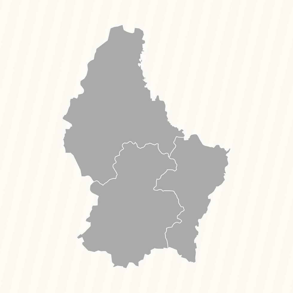 détaillé carte de Luxembourg avec États et villes vecteur