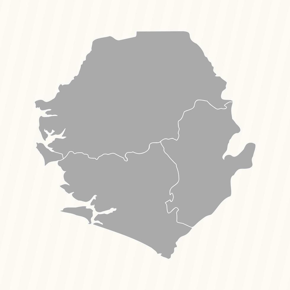 détaillé carte de sierra leone avec États et villes vecteur