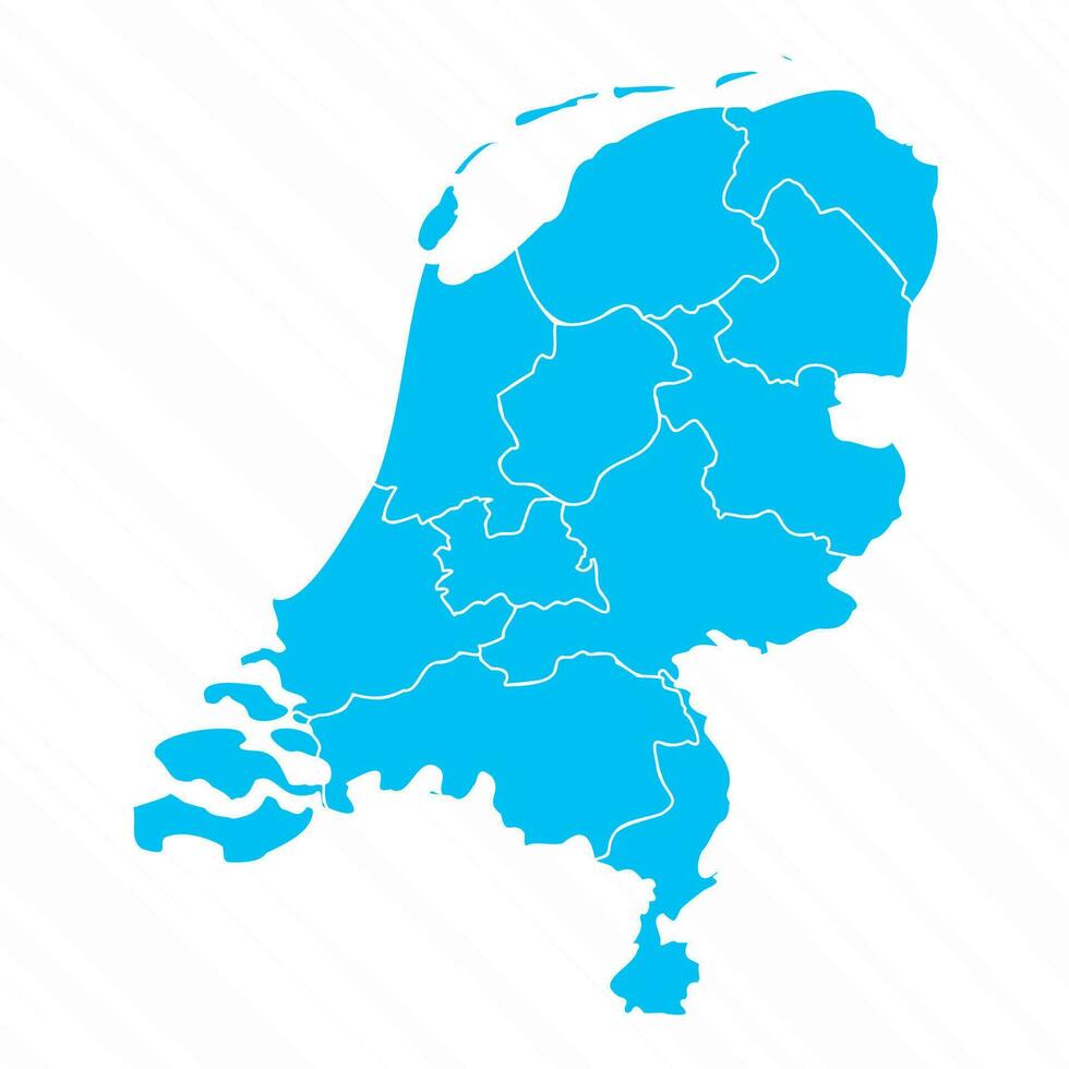 plat conception carte de Pays-Bas avec détails vecteur