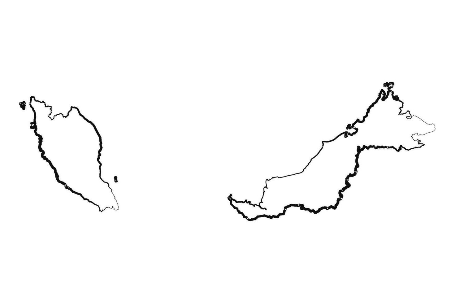 main tiré doublé Malaisie Facile carte dessin vecteur