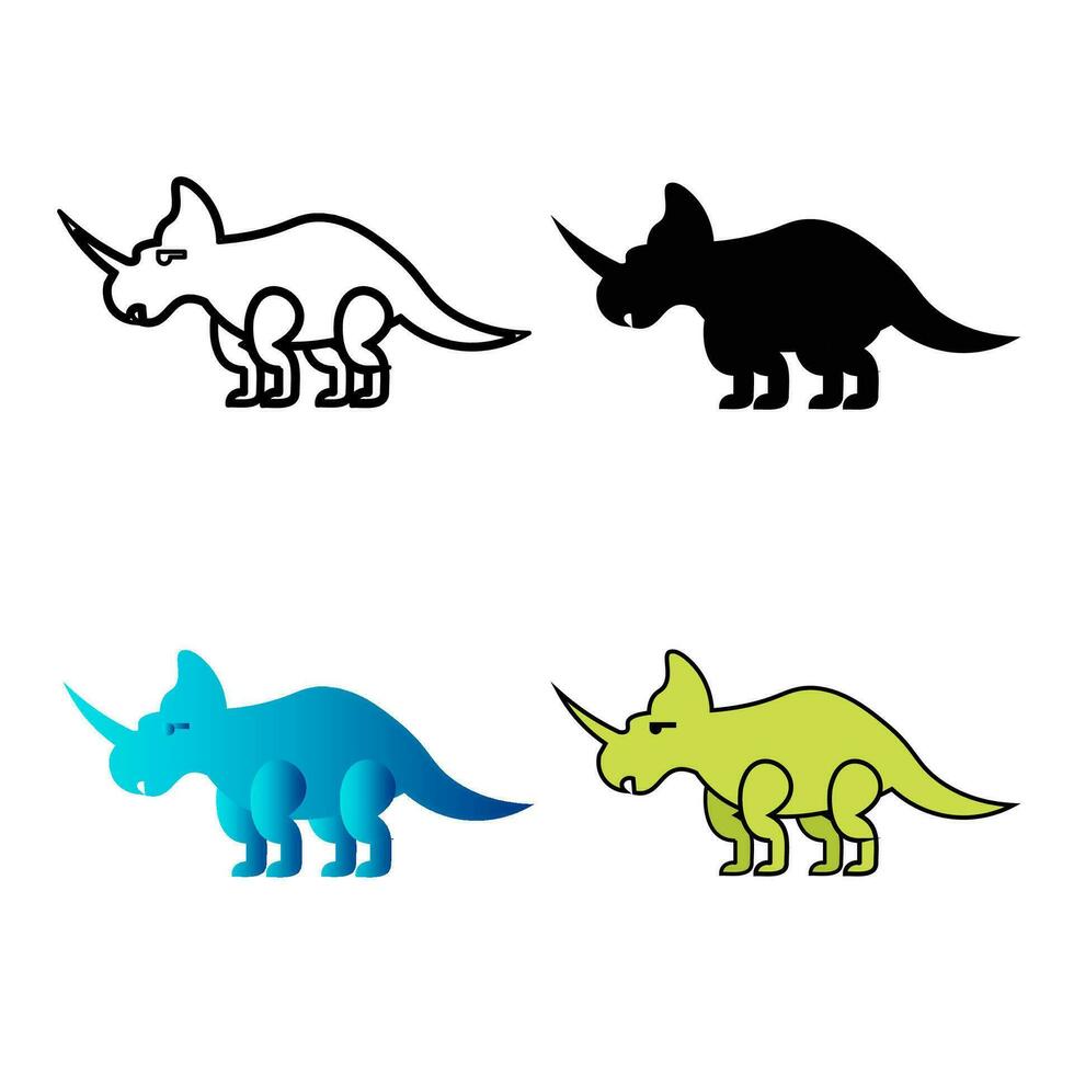 abstrait plat centrosaure dinosaure silhouette illustration vecteur