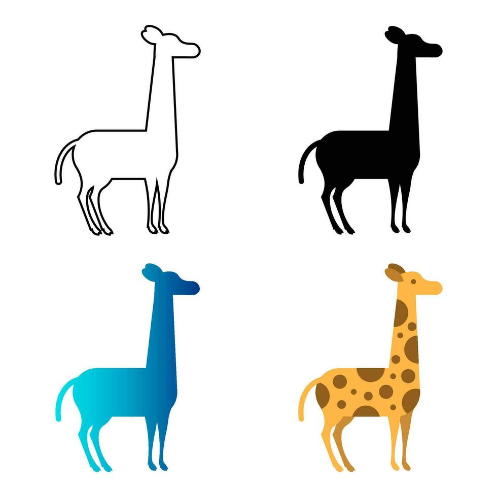 abstrait girafe animal silhouette illustration vecteur