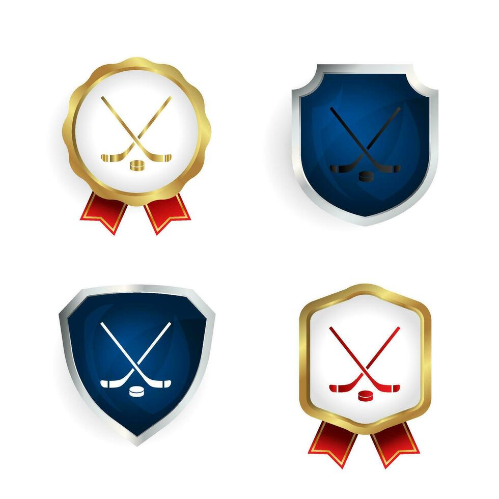 abstrait le hockey badge et étiquette collection vecteur