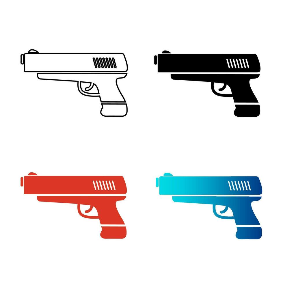 abstrait arme pistolet silhouette illustration vecteur