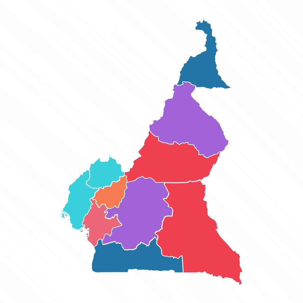 multicolore carte de Cameroun avec les provinces vecteur