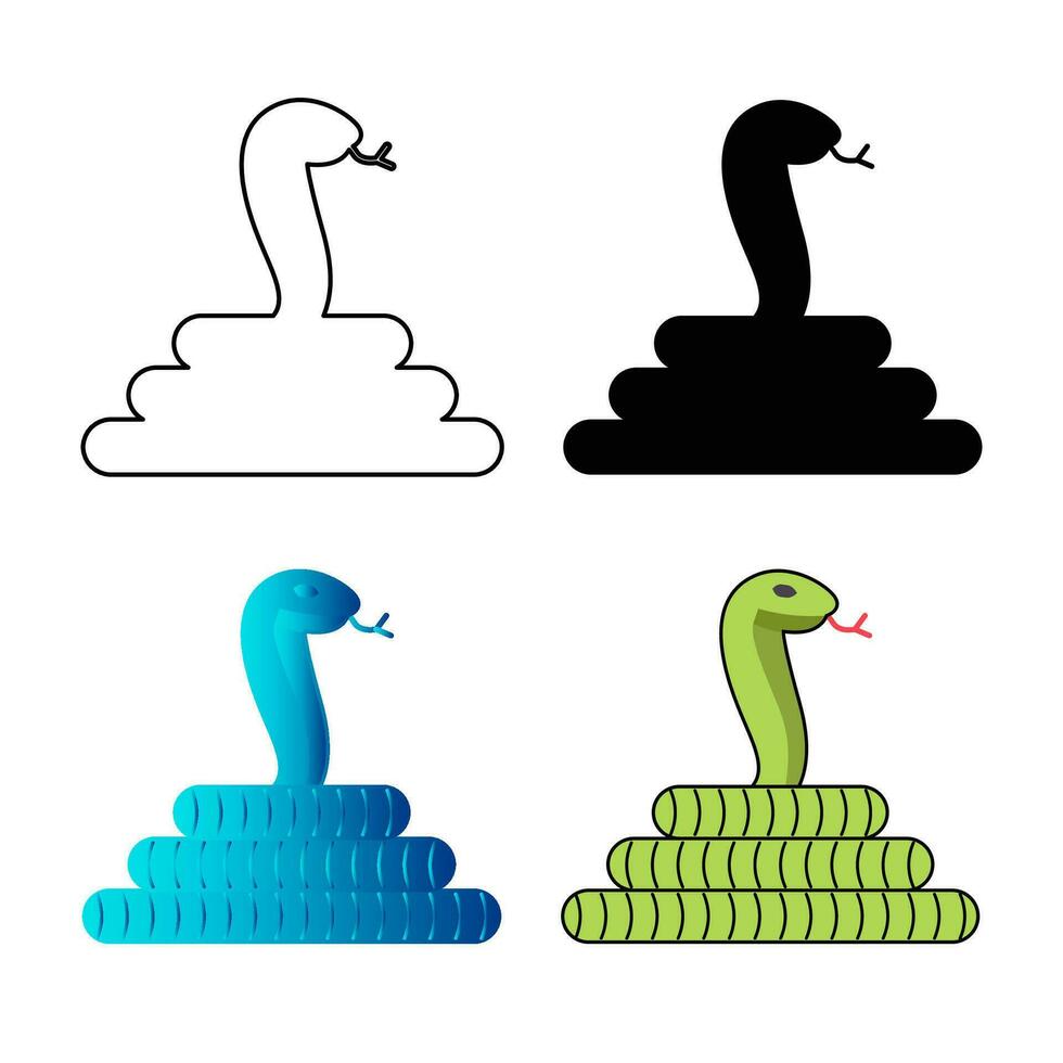 abstrait plat serpent animal silhouette illustration vecteur