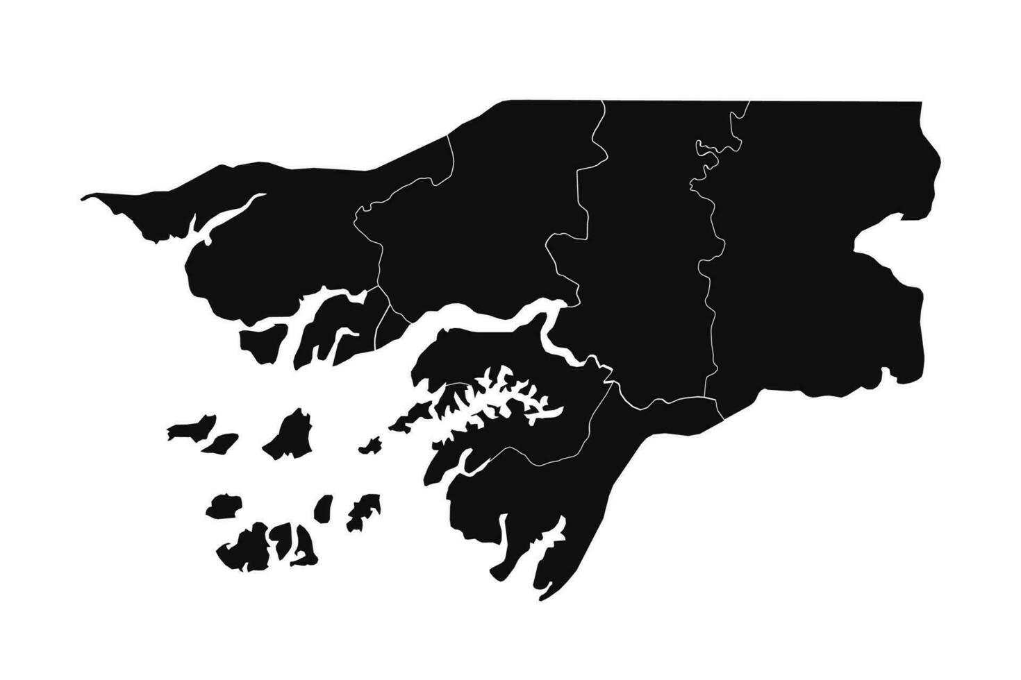 abstrait Guinée Bissau silhouette détaillé carte vecteur