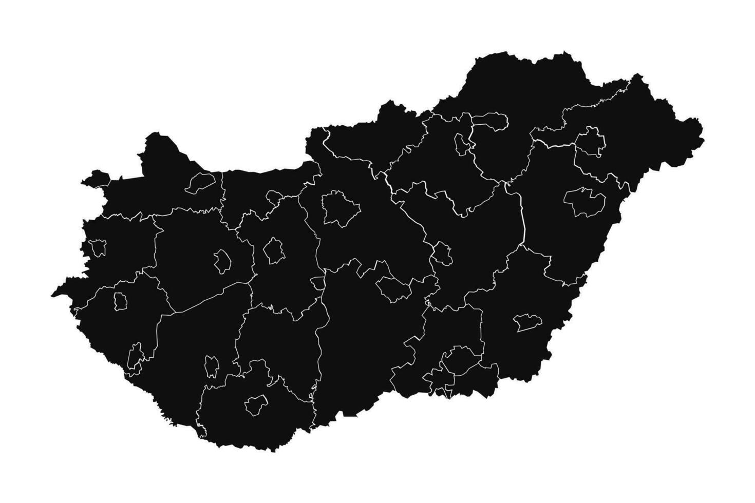 abstrait Hongrie silhouette détaillé carte vecteur