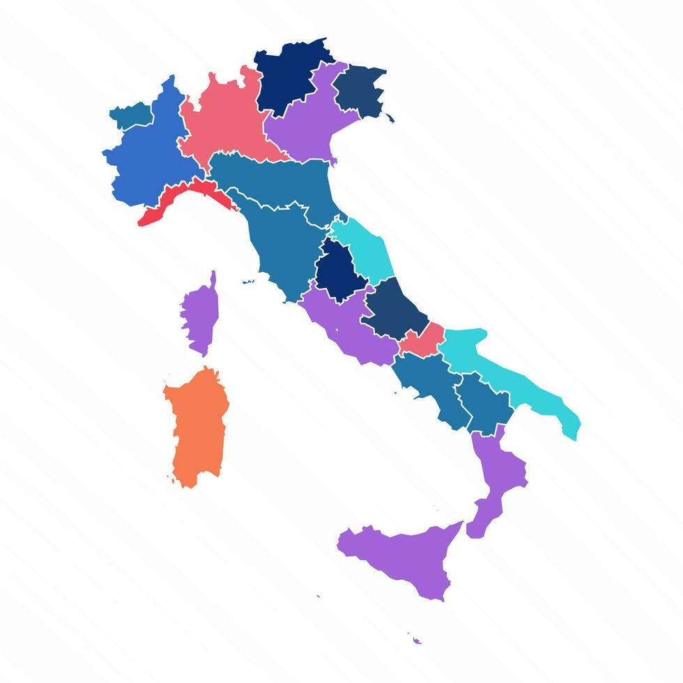 multicolore carte de Italie avec les provinces vecteur