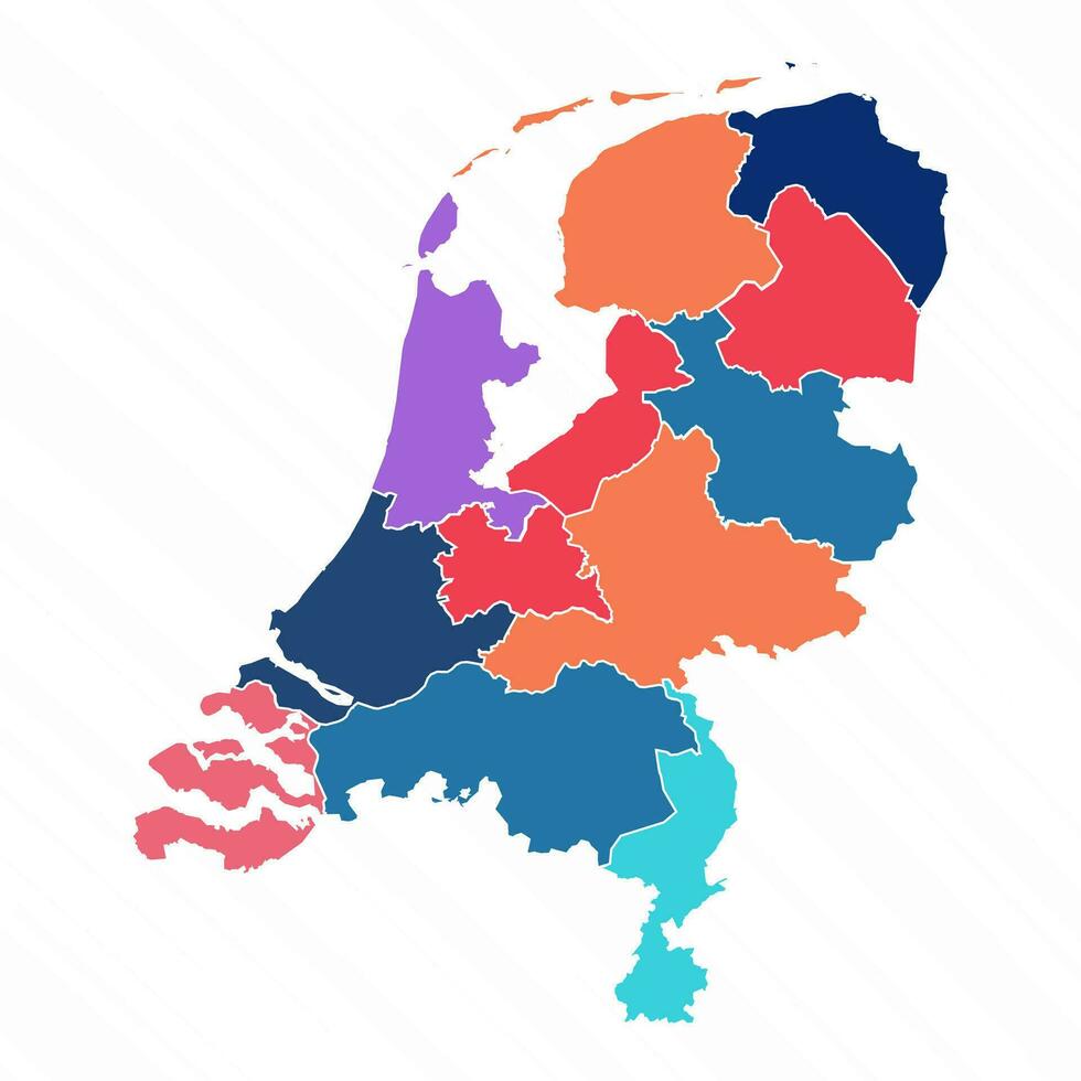 multicolore carte de Pays-Bas avec les provinces vecteur
