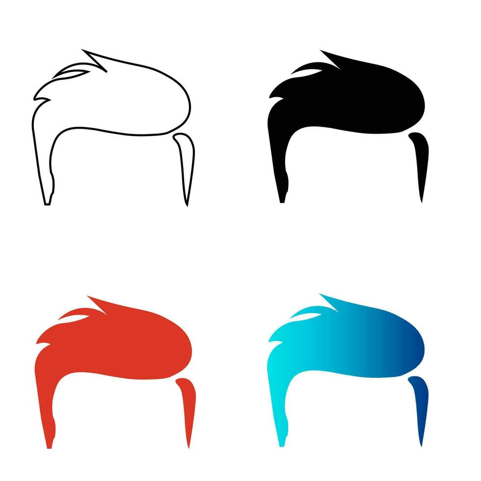 abstrait homme cheveux silhouette illustration vecteur