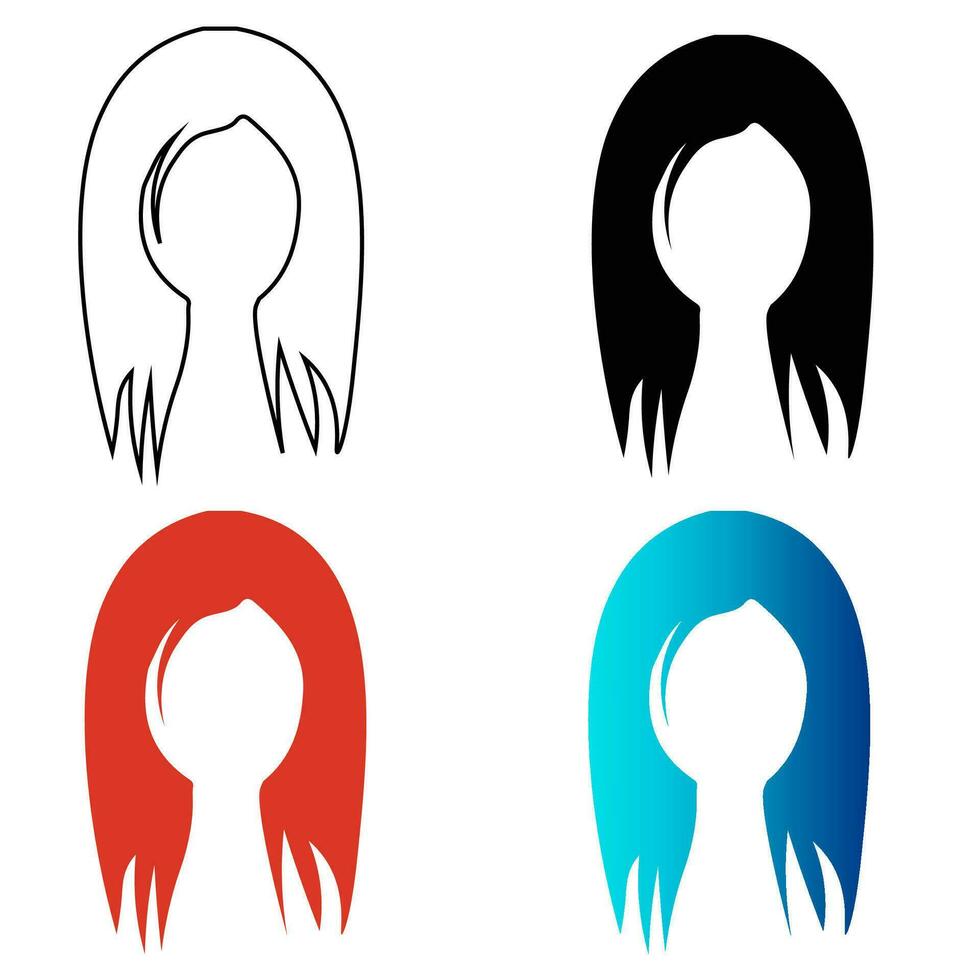 abstrait femme coiffure silhouette illustration vecteur