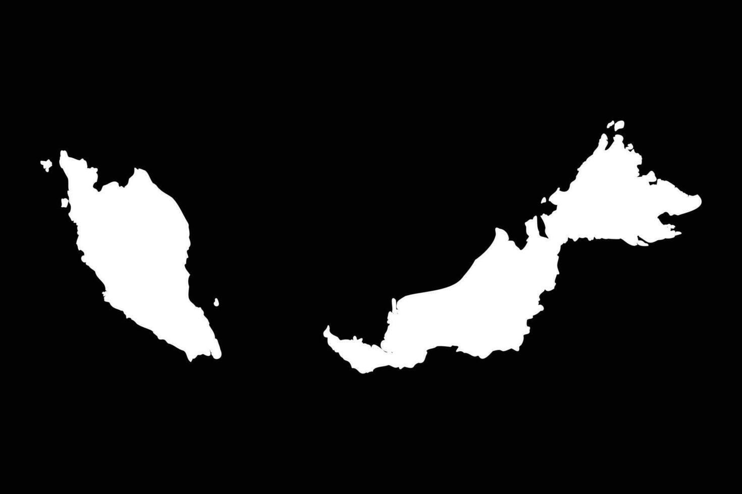 Facile Malaisie carte isolé sur noir Contexte vecteur