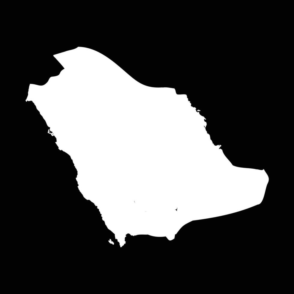 Facile saoudien Saoudite carte isolé sur noir Contexte vecteur