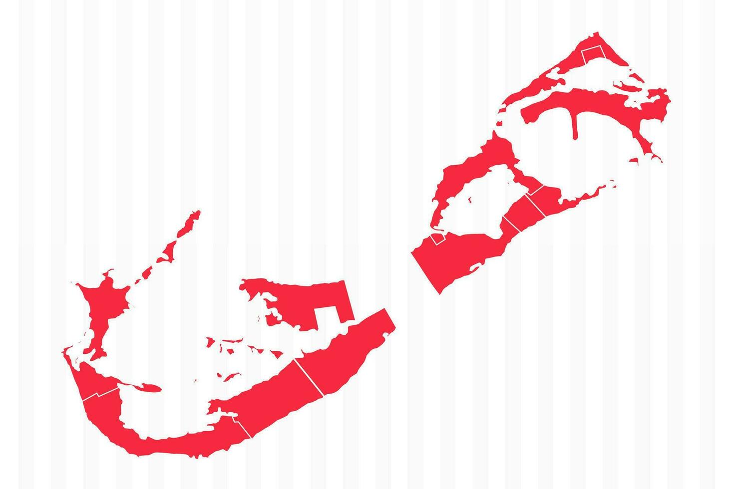 États carte de Bermudes avec détaillé les frontières vecteur