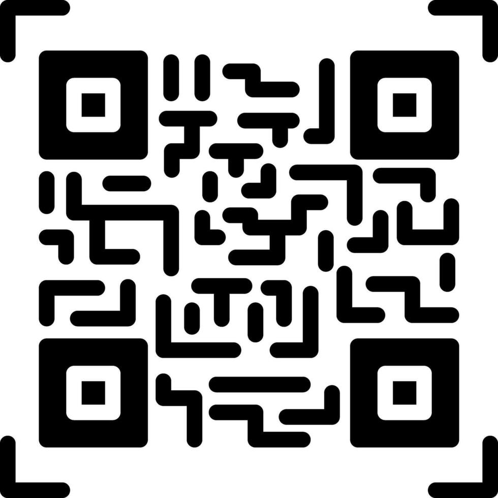 solide icône pour qr code vecteur