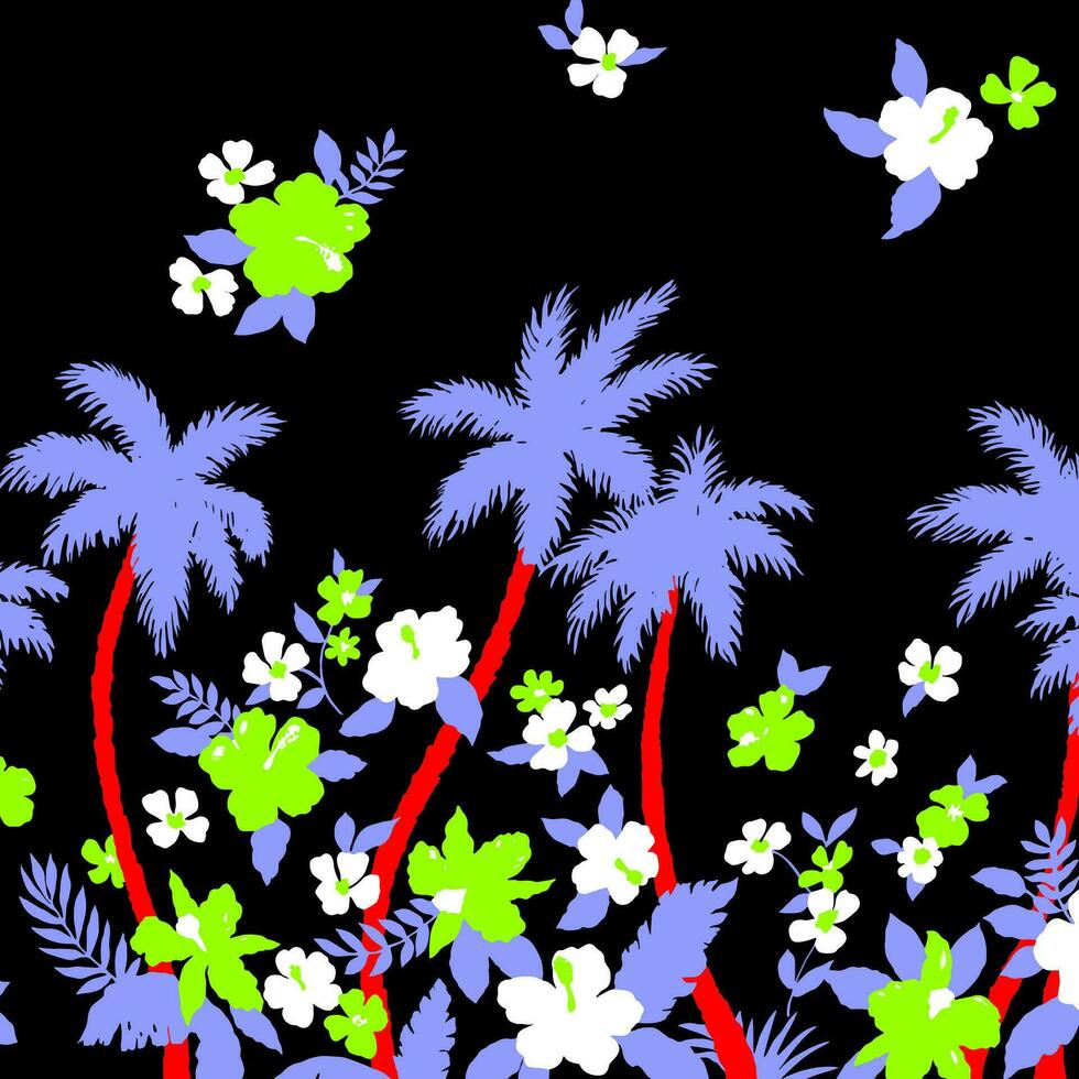 adobe illustrateur oeuvre hawaïenne et floral plage abstrait modèle adapté pour textile et impression Besoins vecteur