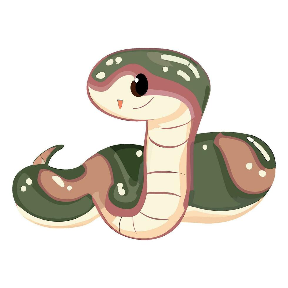 mignonne serpent dessin animé sur blanc Contexte vecteur