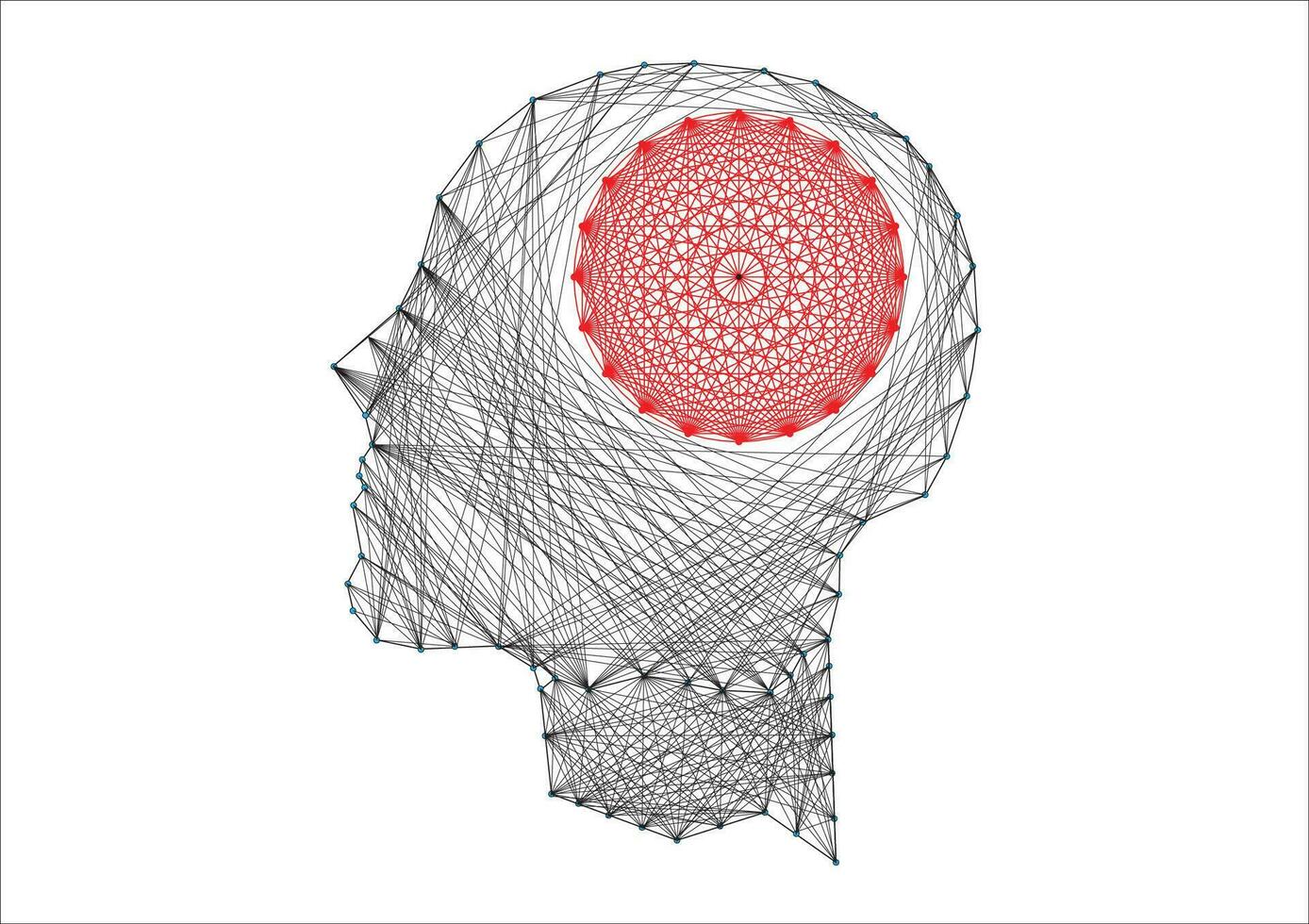 abstrait Humain tête avec une ligne cerveau réseau.cercle et électricité avec bleu électronique cycle.digital données,ai,ascience.vecteur La technologie Contexte et artificiel intelligence concept. vecteur