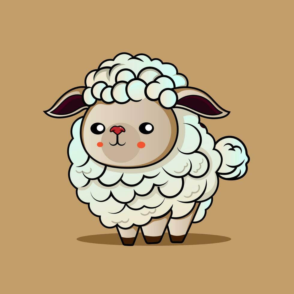 animal mouton dessin animé personnage conception. adapté pour Ramadan, eid Al fitr et eid Al adha décoration. vecteur