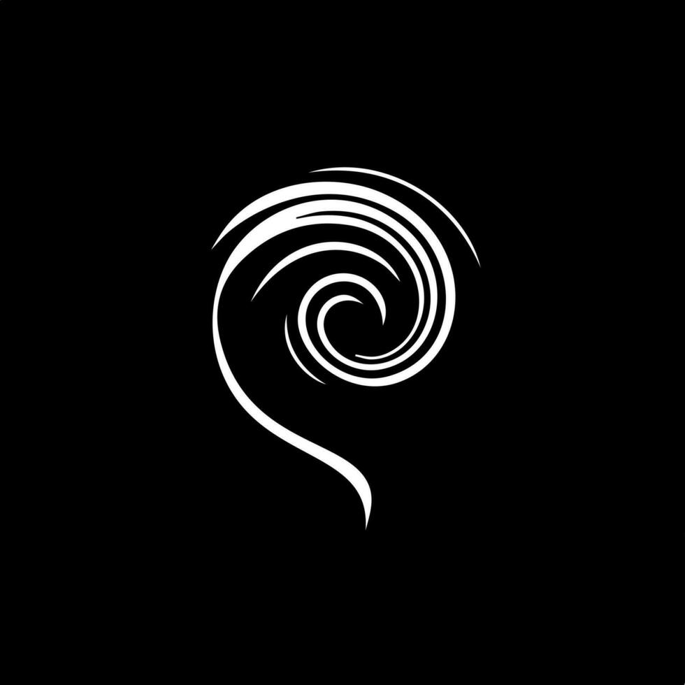minimaliste logo modèle, blanc icône de ouragan silhouette sur noir arrière-plan, moderne logotype concept pour affaires identité, t-shirts imprimer, tatouage. vecteur illustration