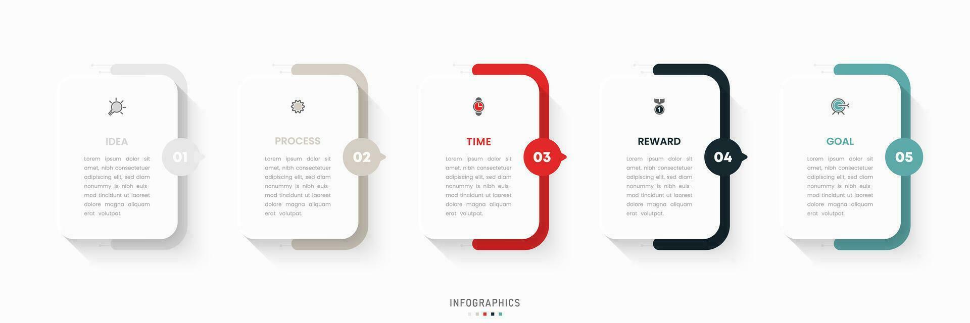 modèle de conception d'étiquettes infographiques vectorielles avec icônes et 4 options ou étapes. peut être utilisé pour le diagramme de processus, les présentations, la mise en page du flux de travail, la bannière, l'organigramme, le graphique d'informations. vecteur