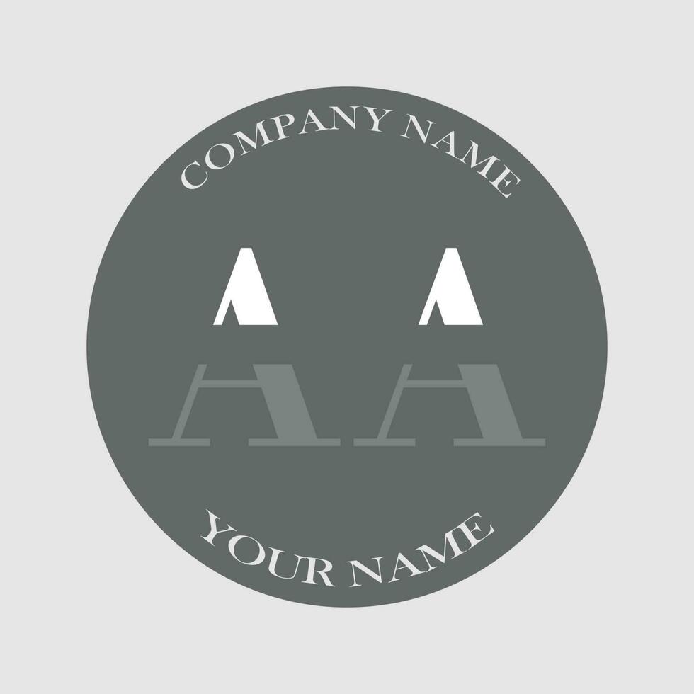 initiale aa logo lettre monogramme luxe main tiré vecteur