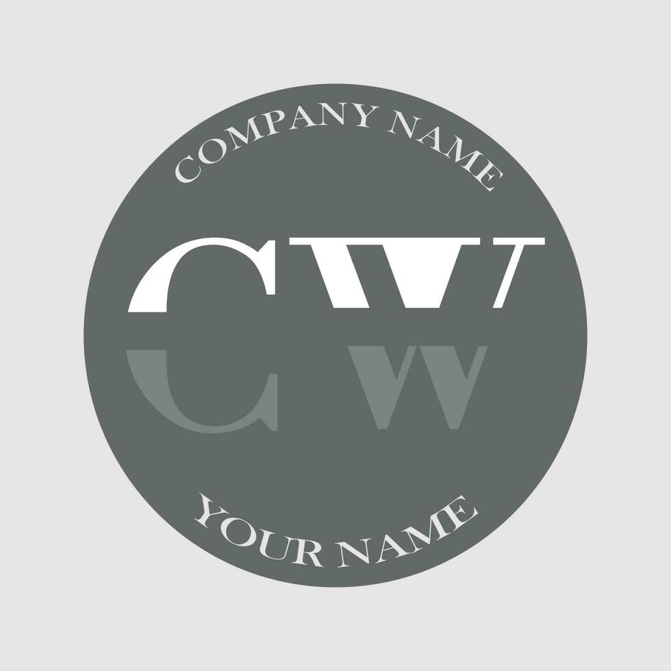 initiale cw logo lettre monogramme luxe main tiré vecteur