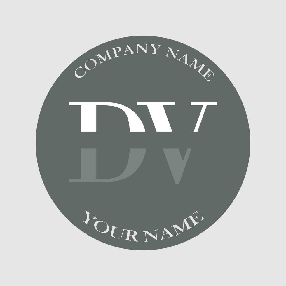 initiale dv logo lettre monogramme luxe main tiré vecteur