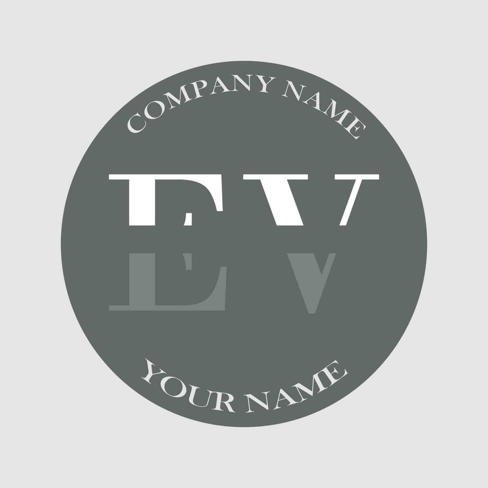 initiale ev logo lettre monogramme luxe main tiré vecteur