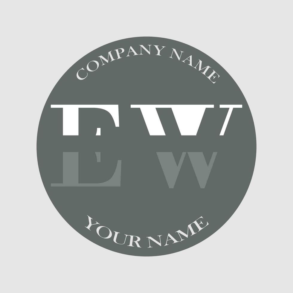 initiale euh logo lettre monogramme luxe main tiré vecteur