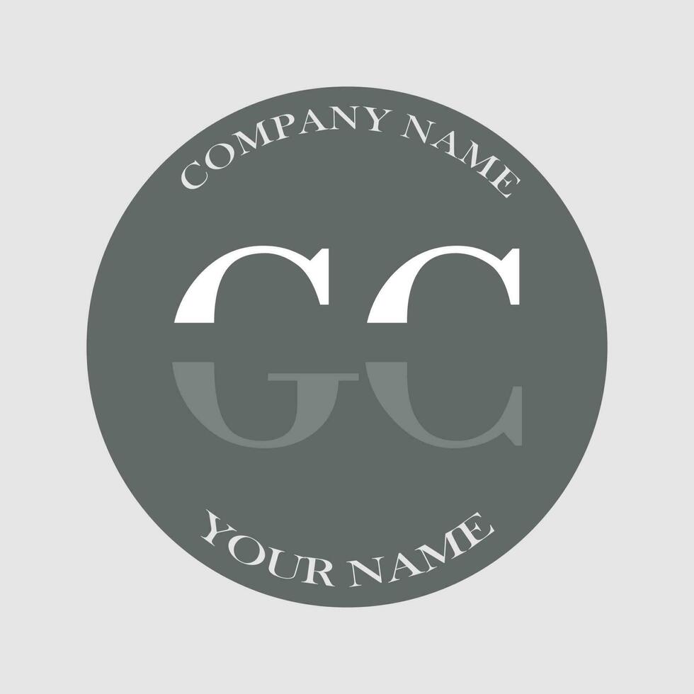 initiale gc logo lettre monogramme luxe main tiré vecteur