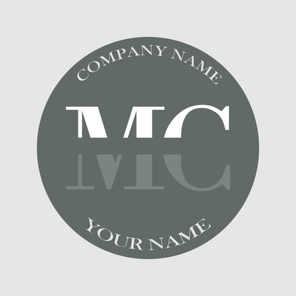 initiale mc logo lettre monogramme luxe main tiré vecteur