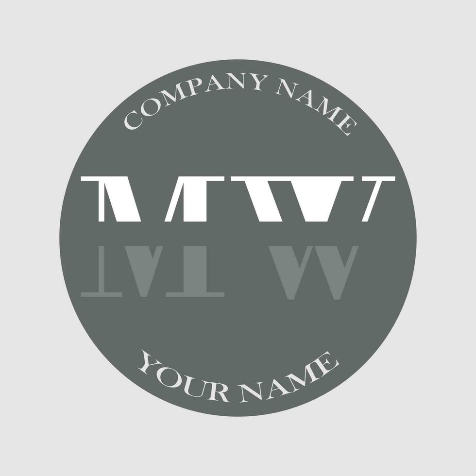 initiale mw logo lettre monogramme luxe main tiré vecteur