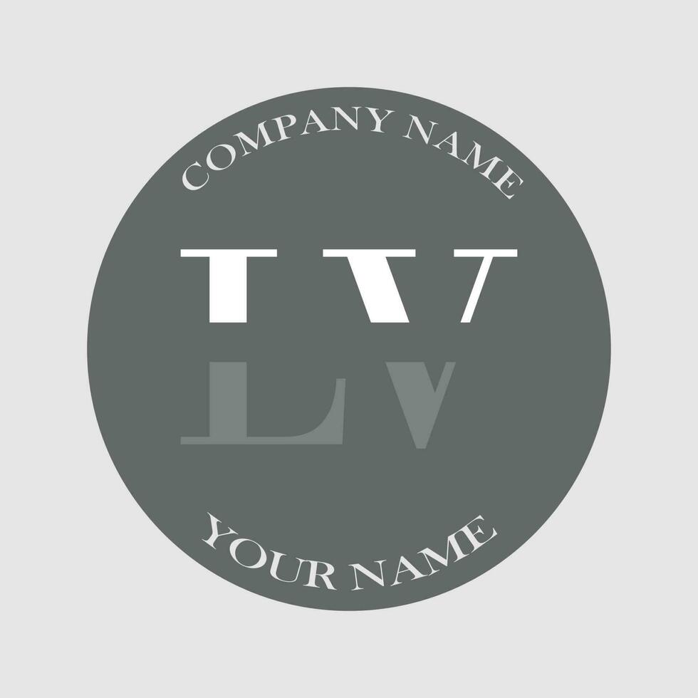 initiale lv logo lettre monogramme luxe main tiré vecteur