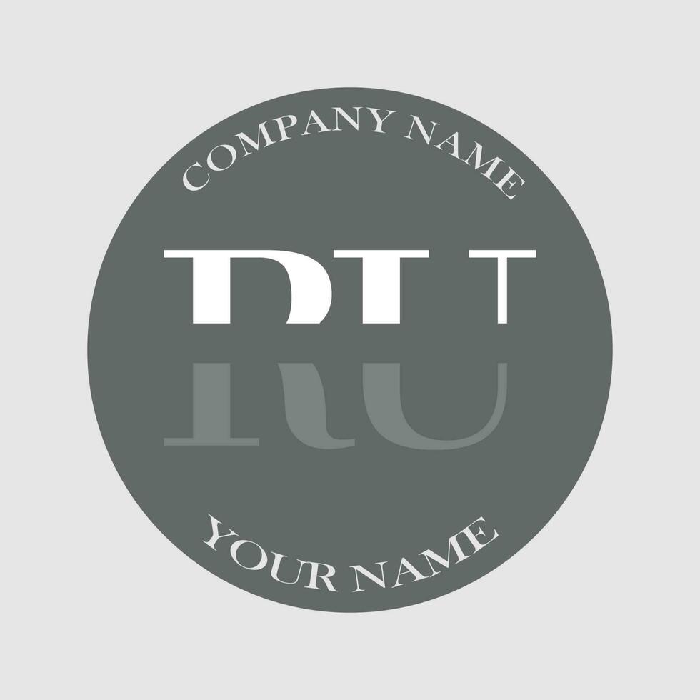 initiale ru logo lettre monogramme luxe main tiré vecteur