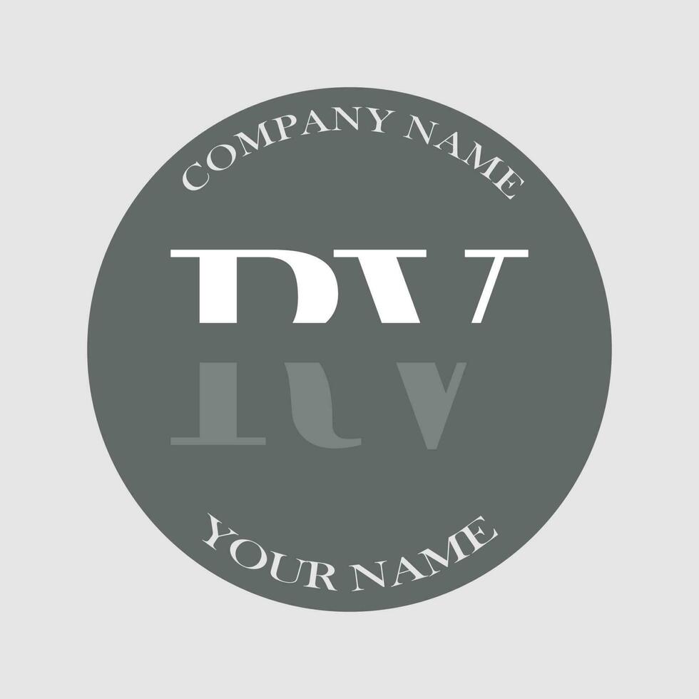 initiale RV logo lettre monogramme luxe main tiré vecteur