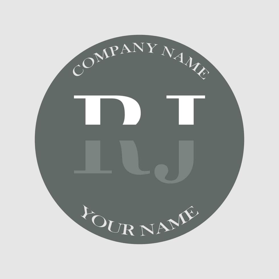 initiale rj logo lettre monogramme luxe main tiré vecteur