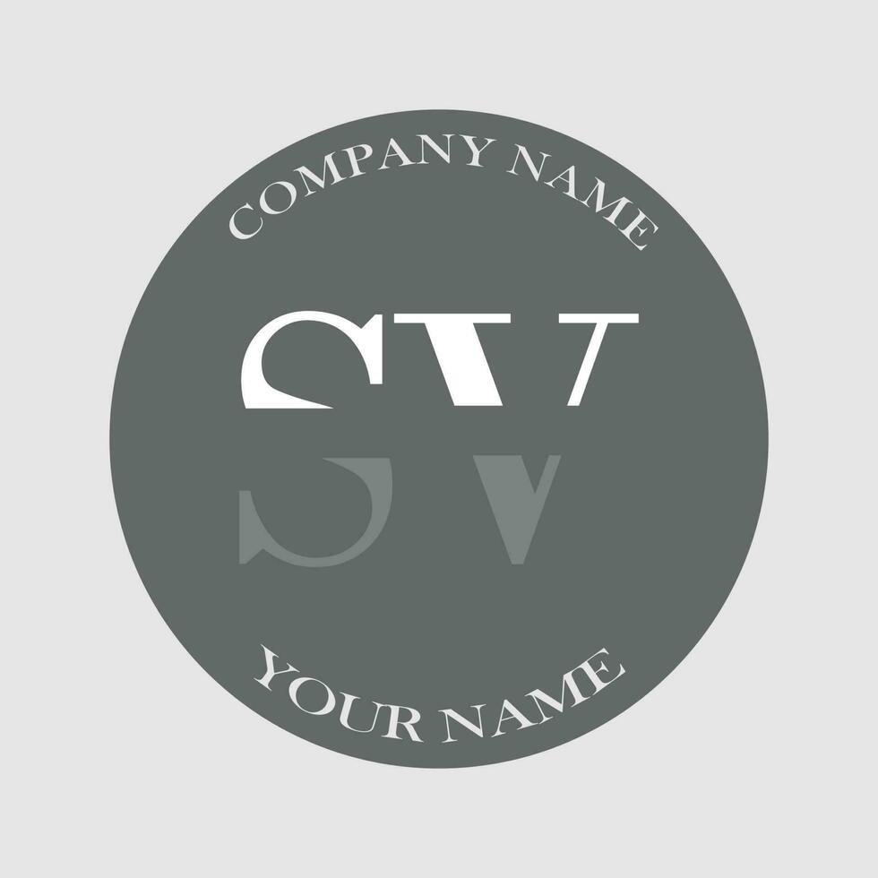 initiale sv logo lettre monogramme luxe main tiré vecteur