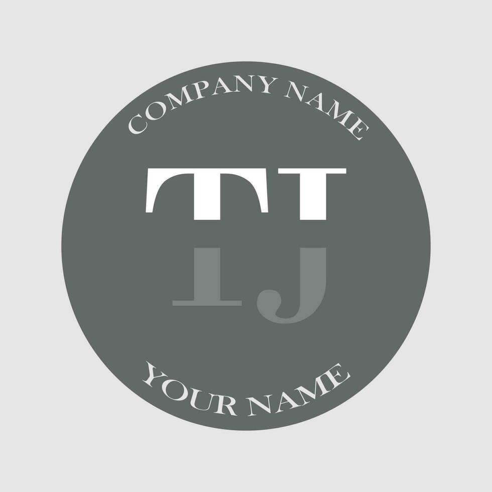 initiale tj logo lettre monogramme luxe main tiré vecteur