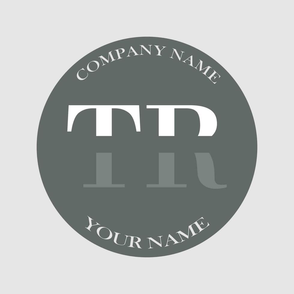 initiale tr logo lettre monogramme luxe main tiré vecteur