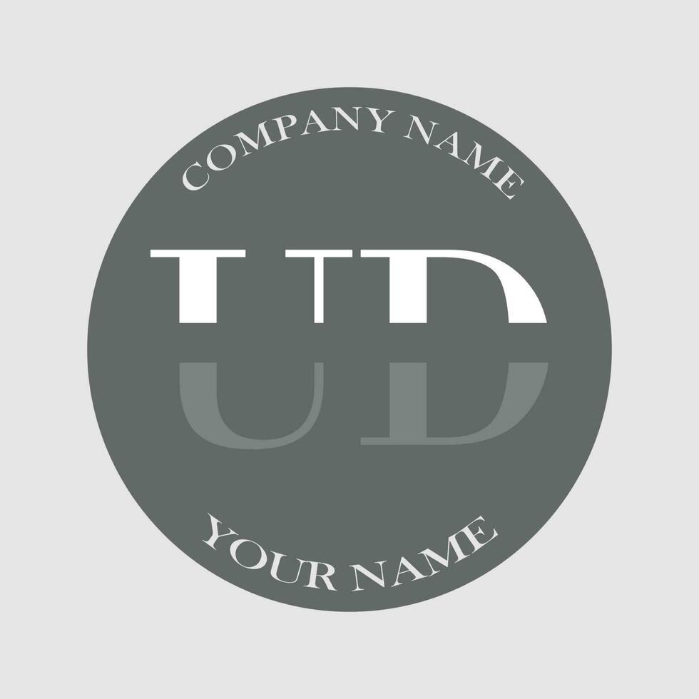 initiale ud logo lettre monogramme luxe main tiré vecteur