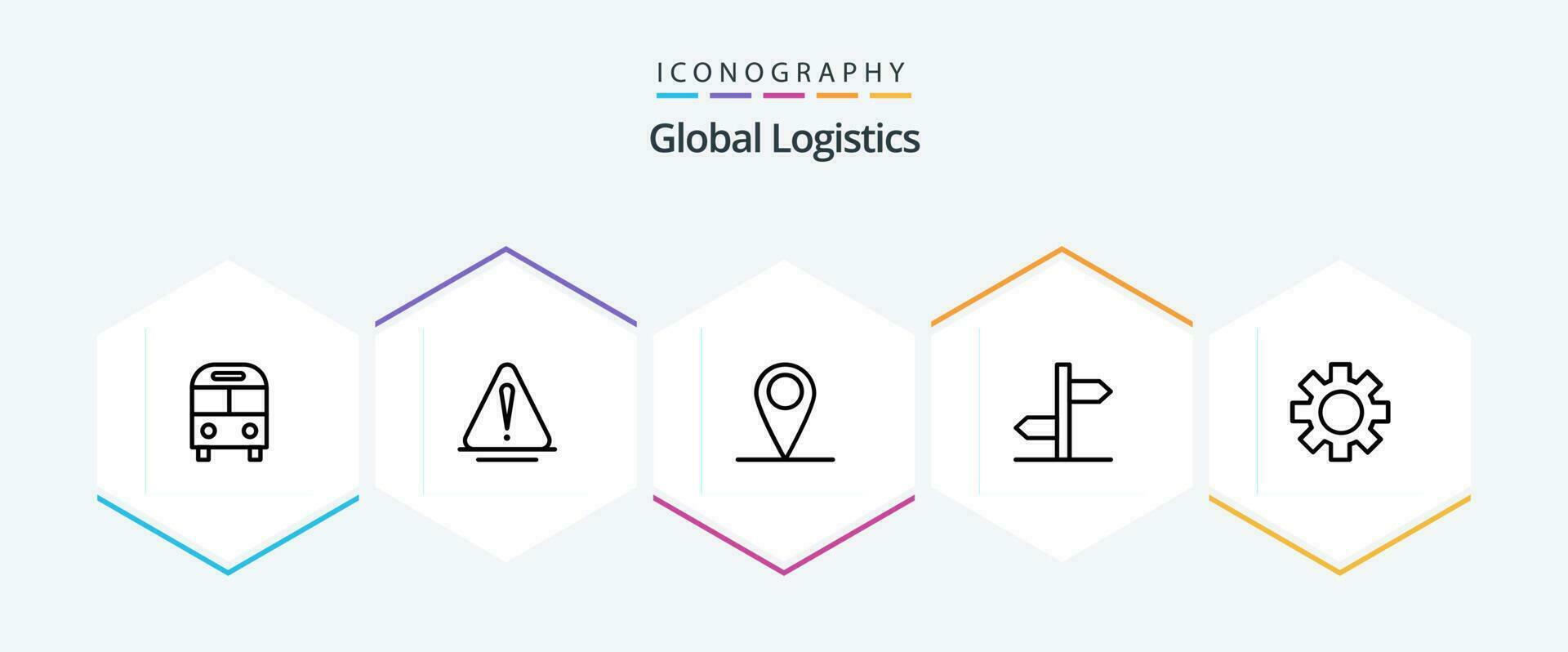 global logistique 25 ligne icône pack comprenant paramètre. planche. la logistique. la logistique. monde vecteur