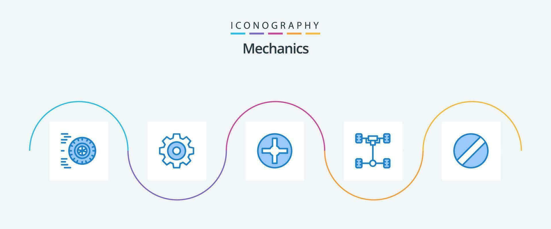 mécanique bleu 5 icône pack comprenant . Tournevis. Tournevis. mécanique vecteur