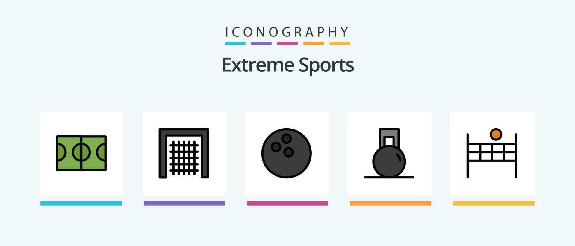 sport ligne rempli 5 icône pack comprenant sport. jouer. balle. jeu. sport. Créatif Icônes conception vecteur