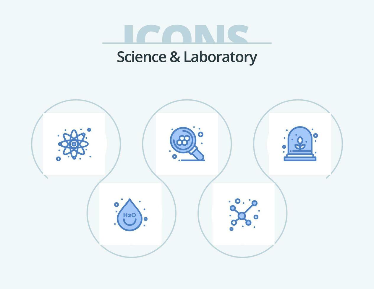 science bleu icône pack 5 icône conception. . croissance. réagir. expérimental croissance. science vecteur