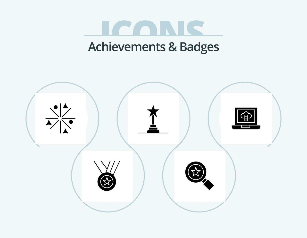 réalisations et badges glyphe icône pack 5 icône conception. badge. réalisations. Feu. performance décerner. prix vecteur